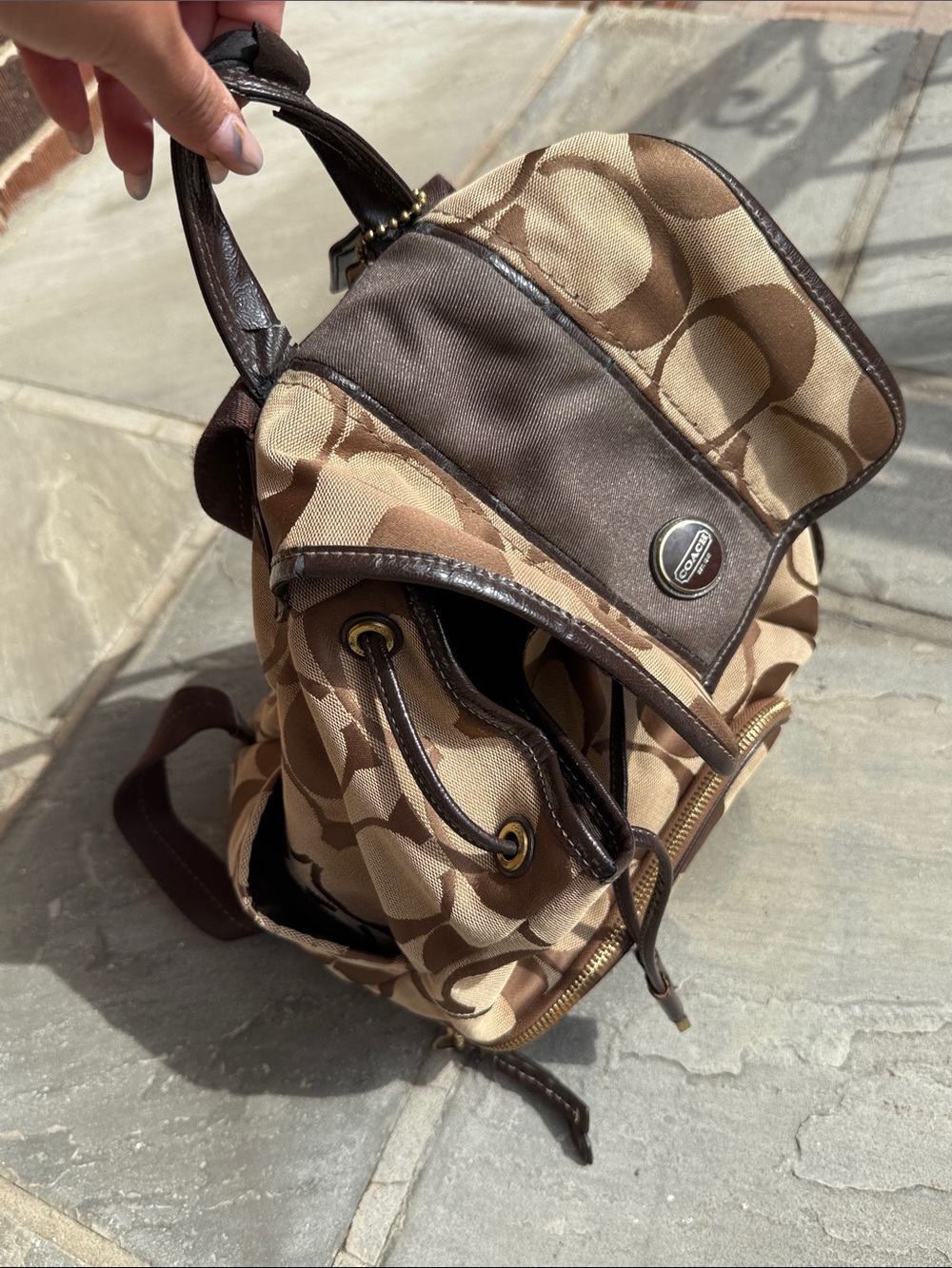 Vintage Coach Signature C Canvas Backpack - Picture 6 of 7
